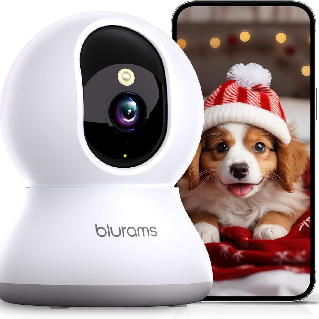Caméra Blurams Intérieure WiFi 2K – Surveillance 360°, Audio Bidirectionne