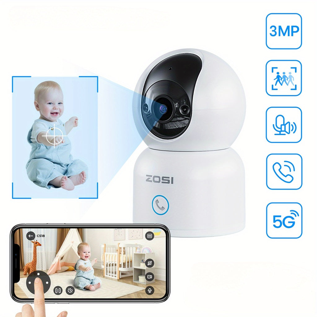 Caméra ZOSI 360° noire avec suivi automatique et lentille centrale HD
suivi de mouvement