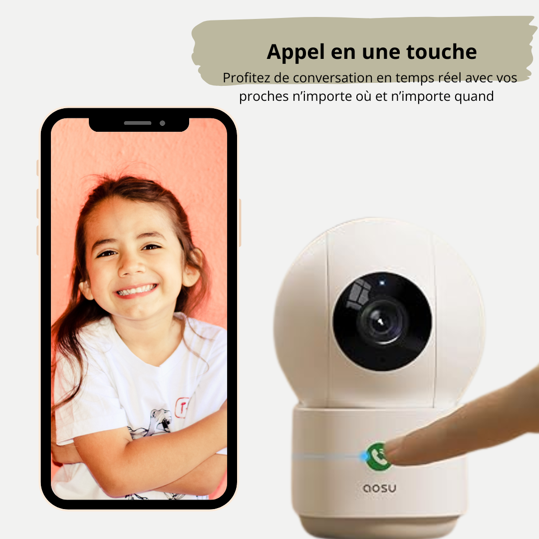 Caméra Intérieure WiFi 3MP – Compatible Alexa, Audio Bidirectionnel