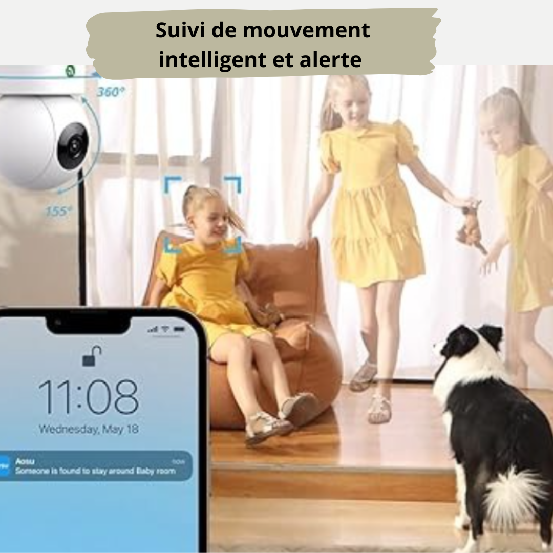 Caméra Intérieure WiFi 3MP – Compatible Alexa, Audio Bidirectionnel