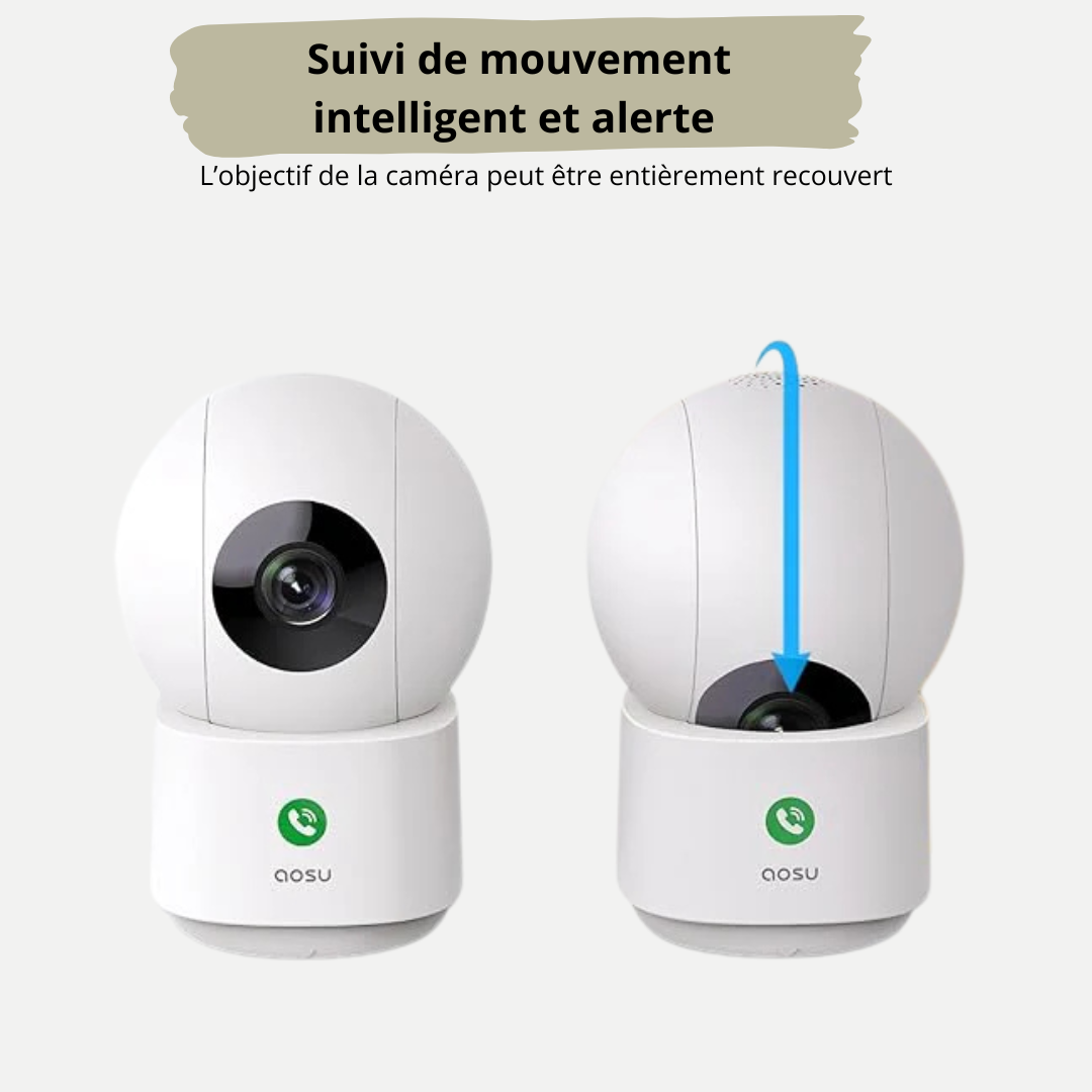 Caméra Intérieure WiFi 3MP – Compatible Alexa, Audio Bidirectionnel