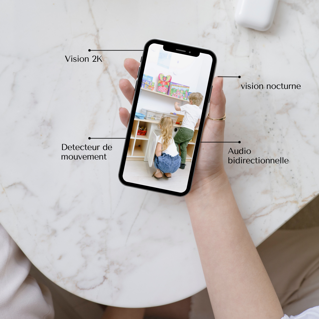 Caméra Blurams Intérieure WiFi 2K – Surveillance 360°, Audio Bidirectionne