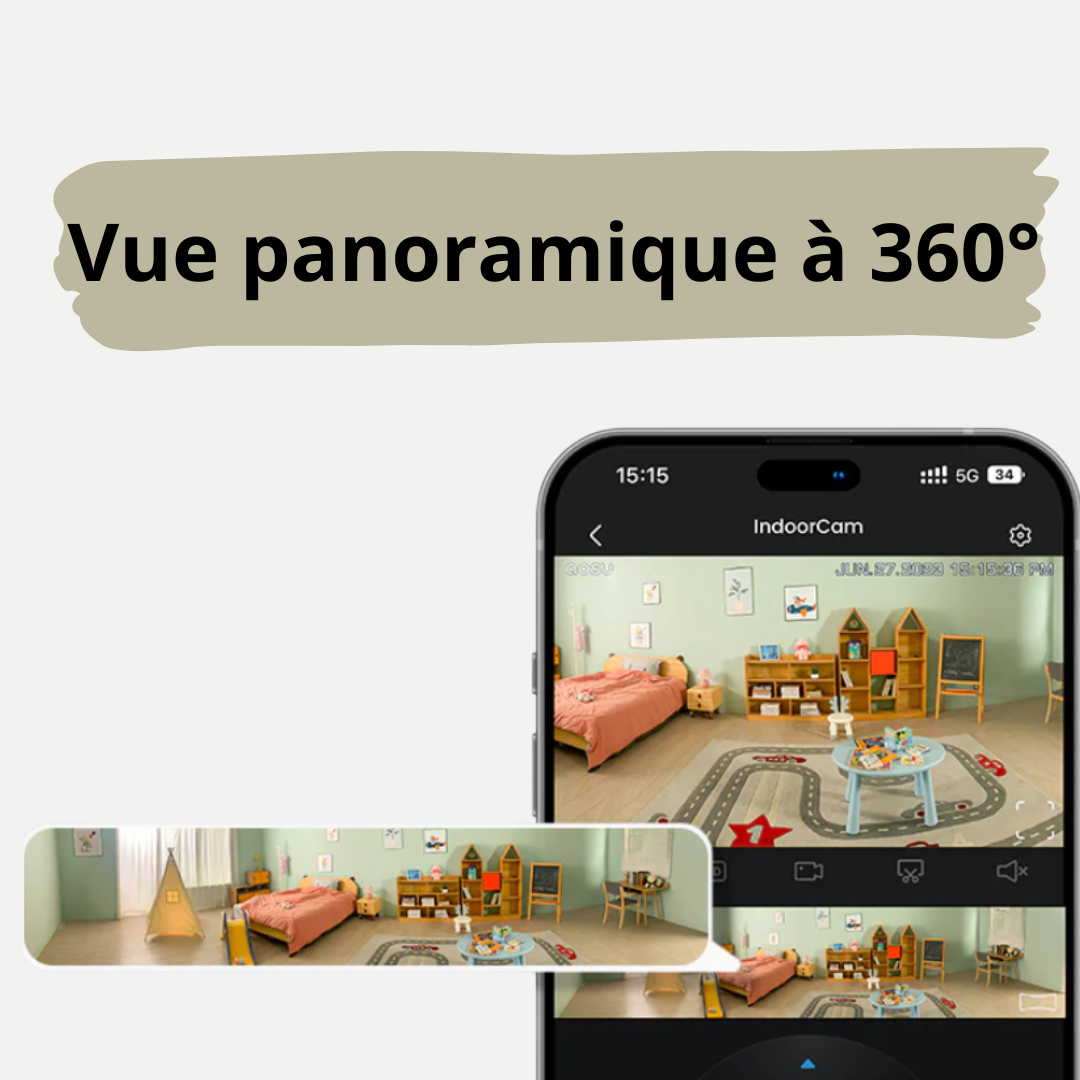 Caméra Intérieure WiFi 3MP – Compatible Alexa, Audio Bidirectionnel