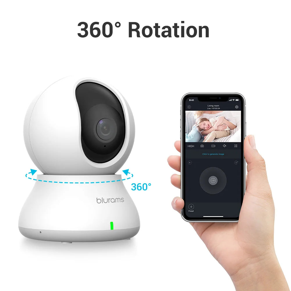 camera-interieure-wifi-2k-360-surveillance-smartphone avec une vision 360°