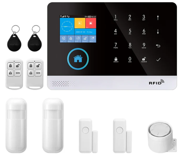 Système d’Alarme WiFi PGST vec Capteurs, Télécommandes & App Mobile Tuya