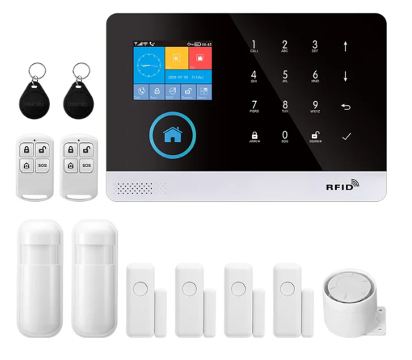 Système d’Alarme WiFi PGST vec Capteurs, Télécommandes & App Mobile Tuya