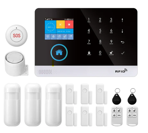 Système d’Alarme WiFi PGST vec Capteurs, Télécommandes & App Mobile Tuya