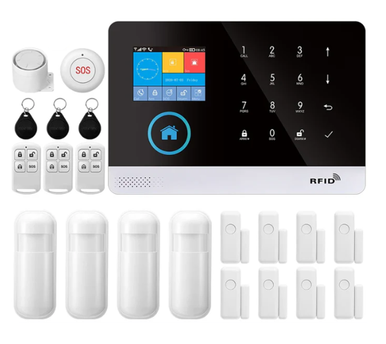 Système d’Alarme WiFi PGST vec Capteurs, Télécommandes & App Mobile Tuya