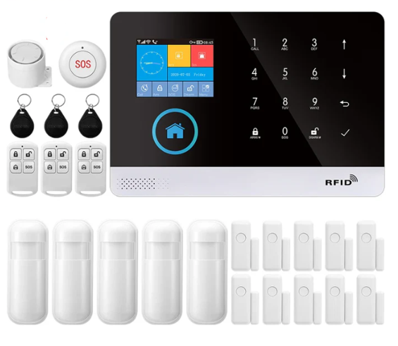 Système d’Alarme WiFi PGST vec Capteurs, Télécommandes & App Mobile Tuya