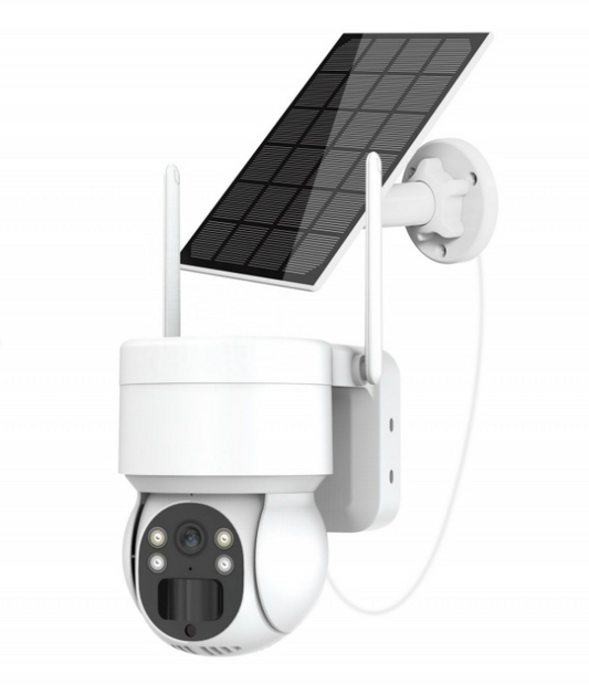 Caméra de surveillance extérieure solaire 4MP avec panneau solaire, WiFi, détection PIR et vision nocturne

