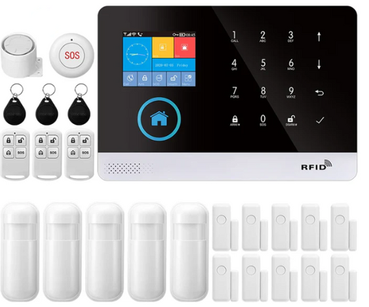 Système d’Alarme WiFi PGST – Maison Intelligente avec Capteurs, Télécommandes & App Mobile Tuya

