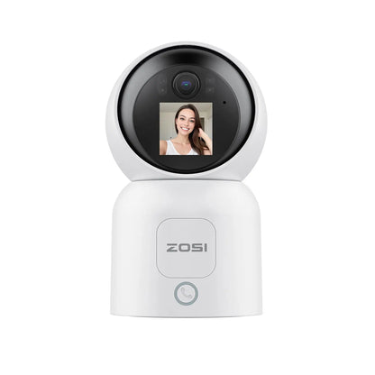 Caméra ZOSI 360° noire avec suivi automatique et lentille centrale HD
avec Webcam
