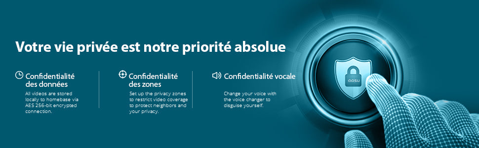 Sonnette vidéo intelligente AOSU 5MP avec bouton lumineux et sécurisé