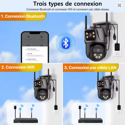 Caméra de Surveillance Extérieure 4K – PTZ Motorisée